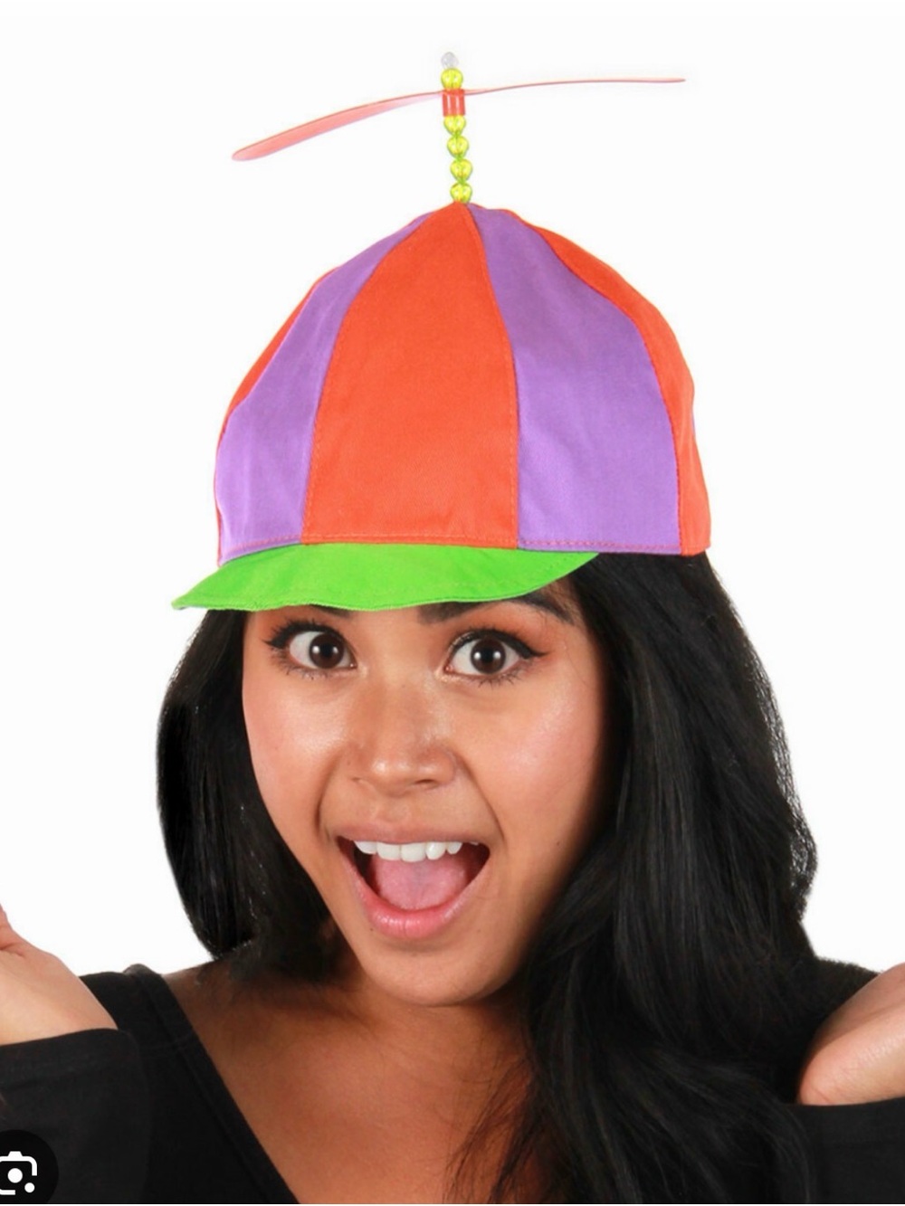 2 Colorblock Propeller Hat in Orange, Purple & Green ALICE IN WONDERLAND elope